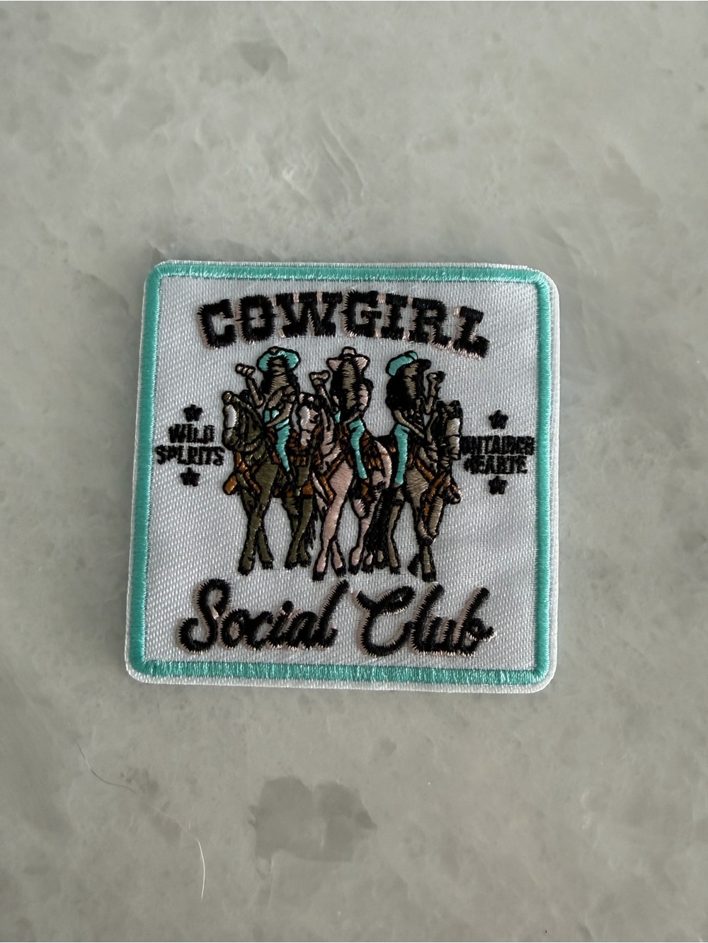 Cowgirl Social Club Patch - White and Turquoise